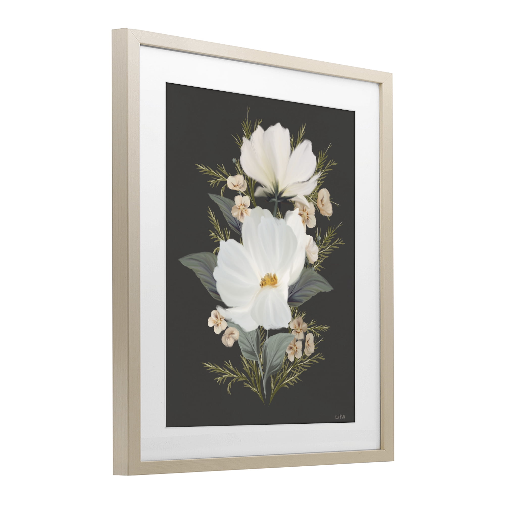 Stupell Industries Lace Cosmos Flowers Birch Framed Print Under Glass, design by House Fenway