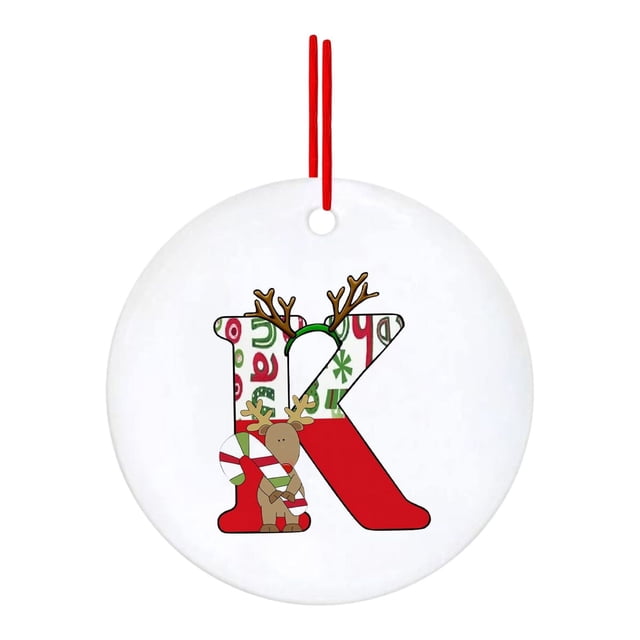 Fiudx Adornos Navideños con Letras Rojas, Alfabeto Acrílico, Colgante con Nombre Personalizado, Decoración Festiva para El Hogar, Diseño de Símbolos Clásicos, Regalo Ideal, 7 X 7 Cm