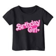 thumbnail image 4 of Tfken Summer T-Shirts For Girls Letter Print Crew Neck Short Sleeve Tops For Birthday Party Trendy Teen Comfortable Shirts Black Size 4-5 Years, 4 of 4