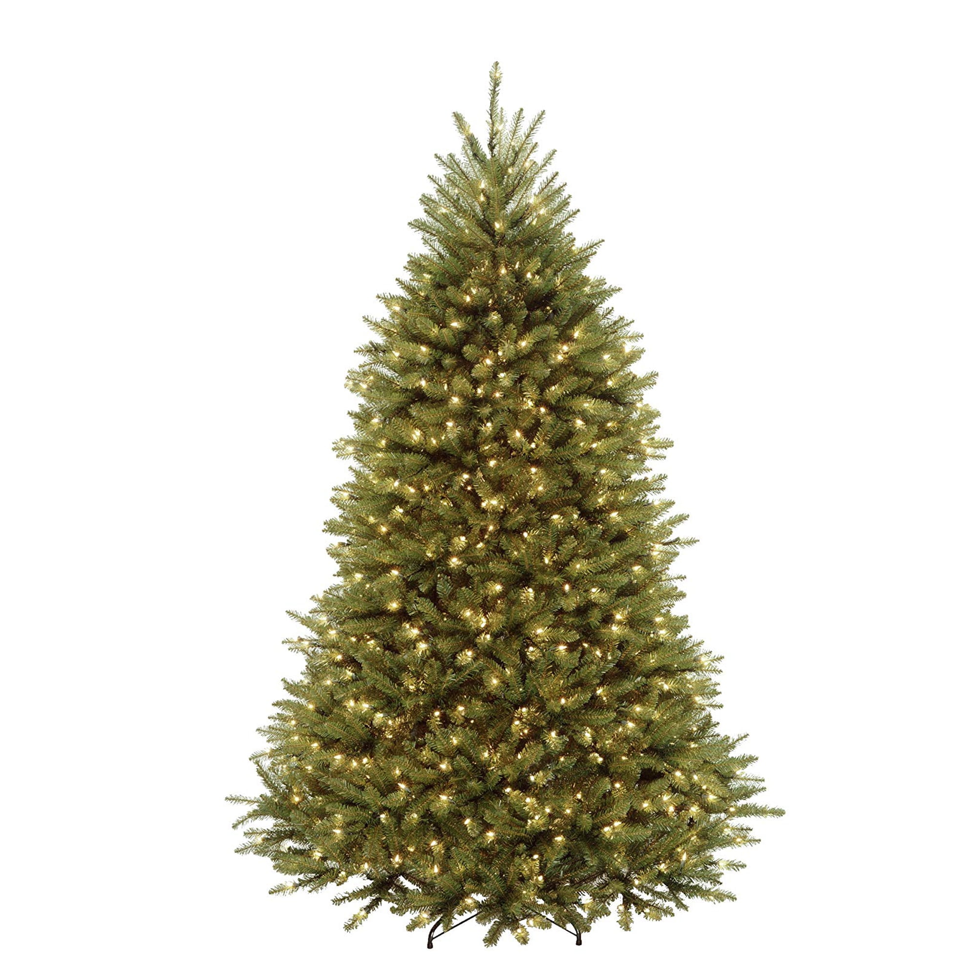 National Tree Company 7' Pre-Lit Full Dunhill Fir Hinged Artificial Christmas Tree Clear Lights: Indoor