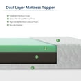 thumbnail image 3 of Mattress Topper, 3 Inch Dual Layer Memory Foam Mattress Topper with Bamboo Cover, 3 of 9