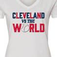 thumbnail image 4 of Inktastic Cleveland Vs. the World blue and red with baseball Women's V-Neck T-Shirt, 4 of 5