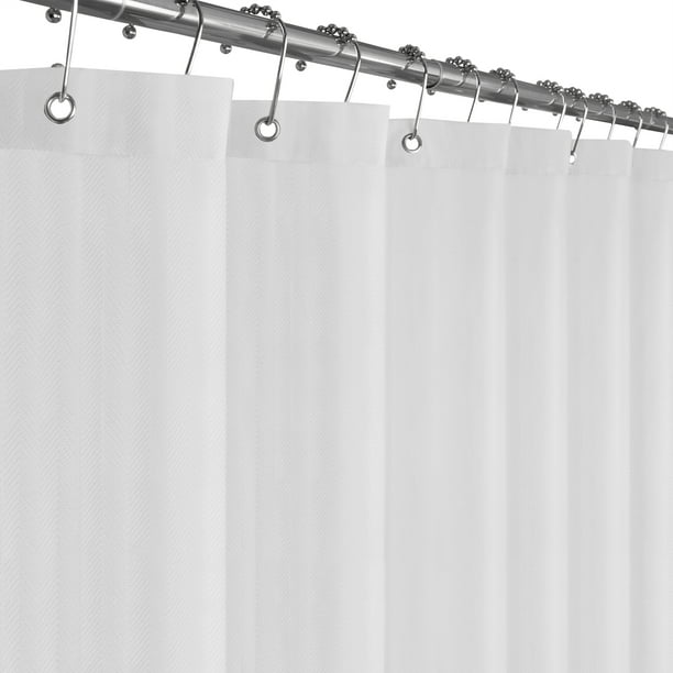 Maytex White Fabric Shower Curtain 72, Vinyl Shower Curtain Liner 54 X 72