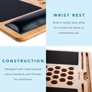 LapGear Bamboo Pro Lap Board with Ventilation and Wristrest, Fits up to 17.3 Laptops, Natural