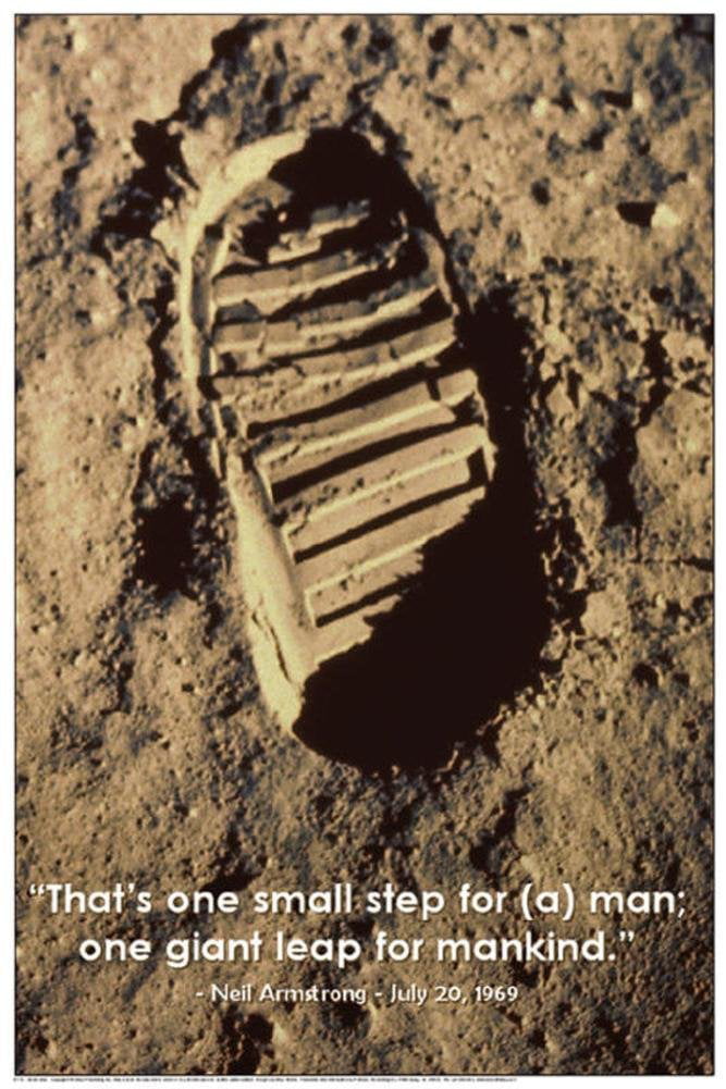 One Small Step For a Man Neil Armstrong Quotation inch Poster 24x36 inch 