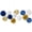 Blue White Gold, variant on Purple-White Lavender Party Decorations Paper Flowers Lanterns - 15PCS Birthday Graduation Tissue Pom Poms Streamers, Baby Bridal Shower Wedding Retirement Bachelorette Hanging Supplies Decor