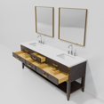 thumbnail image 6 of Norwalk 84 in W Brown Oak Double Vanity, Cultured Marble Top, Faucet Set, & 36 in Mirrors, 6 of 9