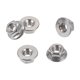 thumbnail image 1 of Ofertas únicas 5 Pcs M4*0.7 Tuercas de brida para automóvil de acero inoxidable 304, tuercas de brida hexagonales planas, tuercas de bloqueo antideslizantes, tono plateado para automóvil y motocicleta, 1 of 1