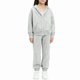 thumbnail image 5 of Chaqueta de invierno de color liso para niños, sudadera larga con capucha y cremallera y pantalones deportivos con lazo en las piernas, conjunto deportivo informal con forro polar para mayor calidez,, 5 of 5