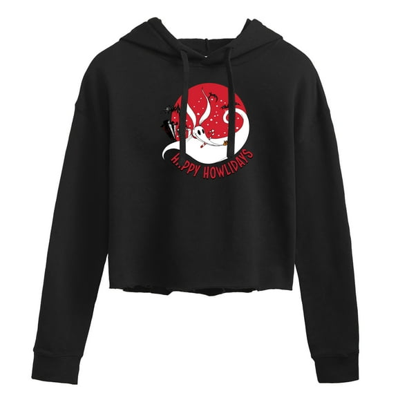 The Nightmare Before Christmas - Happy Howlidays - Juniors Cropped Pullover Hoodie