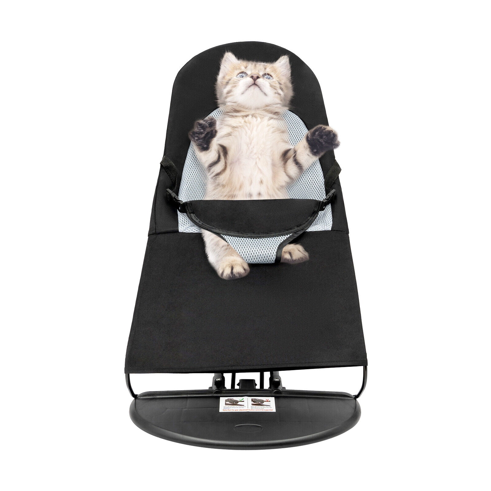 78*39*42cm 15KG Pet Rocking Chair Black Portable Foldable Pet Rocker Bed Pet Rocker Bed for Cat Dog