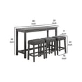 thumbnail image 5 of Elva 4 Piece Counter Height Table Set, Deep Tufted Stools, Gray- Saltoro Sherpi, 5 of 6