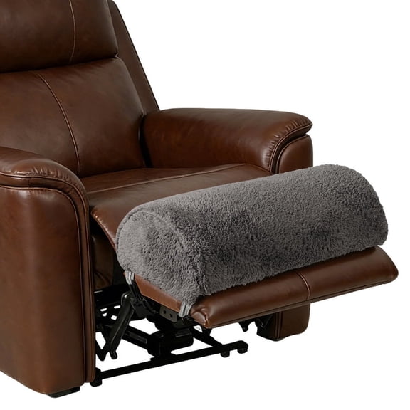 Recliner Foot Rest Cushion with Strap, Soft Memory Foam Foot Pillow for Recliner or Sofa, Washable Sherpa Recliner Footrest Cover for Leg & Knee Support, for Recliner