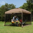 thumbnail image 6 of KAMPKEEPER 10x10 Pop Up Canopy Tent with Netting, Portable Outdoor Sun Shade, Khaki, 6 of 6