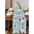 thumbnail image 4 of Blossoming Botanical Prints Table Runner Cotton Linen 60 Inch Holiday Dresser Scarves, Blue Purple Green Floral Tablerunner for Kitchen Coffee Dining Bedroom Living Room Dinner Scarf Décor 13''x60'', 4 of 9
