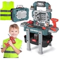 thumbnail image 1 of Ensemble d'Outils pour Tout-Petits - Jeu de Simulation Banc d'Outils pour Enfants Atelier - Kit DIY 83p avec Perceuse Électrique Réaliste Jouets de Construction pour Garçons Filles et Tout-Petits - Établi pour Âges 3, 4, 5 Autocollants Gilet (Vert), 1 of 6