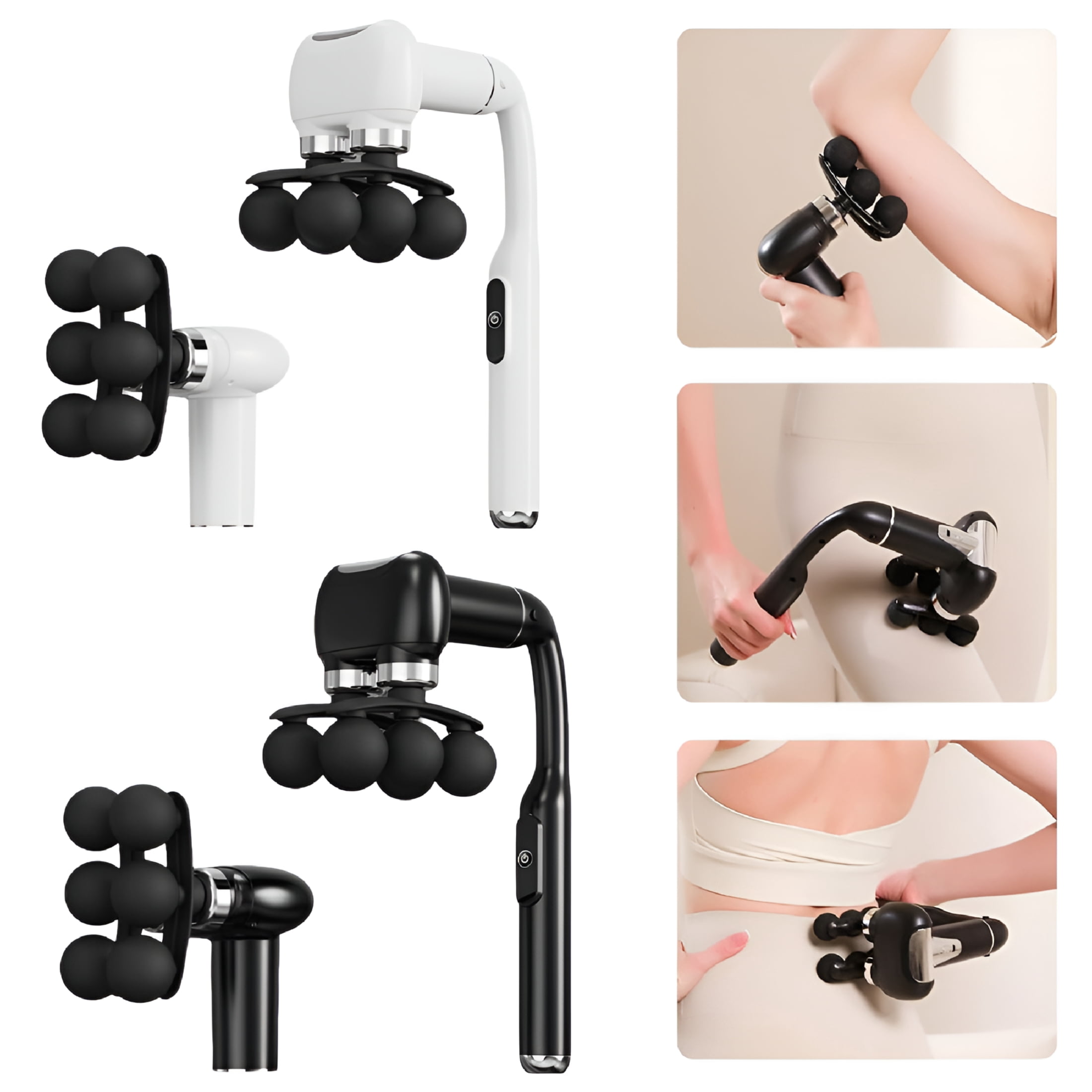 XIRQI Massage Gun with Upgraded Extension Handle,Handheld Back Massager Tool,Back Massager for Pain Relief Deep Tissue,Muscles/Neck/Shoulders/Waist/Legs Massager with 6 Massage Heads
