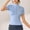Sky Blue, variant on TYGHBN High Elastic Yoga Short Sleeved Jacket Stand Collar Tight Sports Coat Short Sleeved Cardigan for Women T Neck Tops for Women Women Sports T Shirt Womens Solid Tee Shirts Tees Women and Shirt