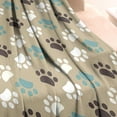 thumbnail image 3 of Paw Prints Blanket,Comfortable Soft Flannel Throw Blanket,All Season,Warm Lightweight Blankets for Sofa Bed Couch Living Room Chair,30"x40"(80x100cm), 3 of 4