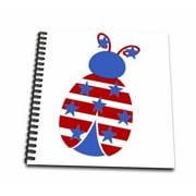 3dRose Patriotic Ladybug - Mini Notepad, 4 by 4-inch