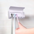 thumbnail image 4 of Organizador de baño de estilo hotel, apto para familias, montado en la pared, exprimidor automático de pasta de dientes y soporte para 5 cepillos, 4 of 5