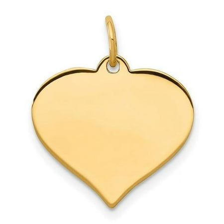 14k Plain .011 Gauge Engraveable Heart 16x17mm Disc Charm XM528/11