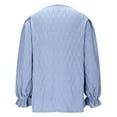 thumbnail image 6 of Fashion Plus Size Shirts for Womens Fall Casual Solid Color Round Neck Long Sleeved Shirt, 6 of 9