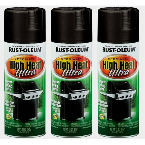 3~ Rust-Oleum Specialty High Heat Ultra Semi-Gloss Black Spray Paint BBQ Grills!