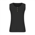 thumbnail image 5 of Borniu Summer Tank Tops for Women Plus Size Round Neck Sleeveless Tshirt Casual Flowy Hem Henley Shirt Tops Clearance, 5 of 7