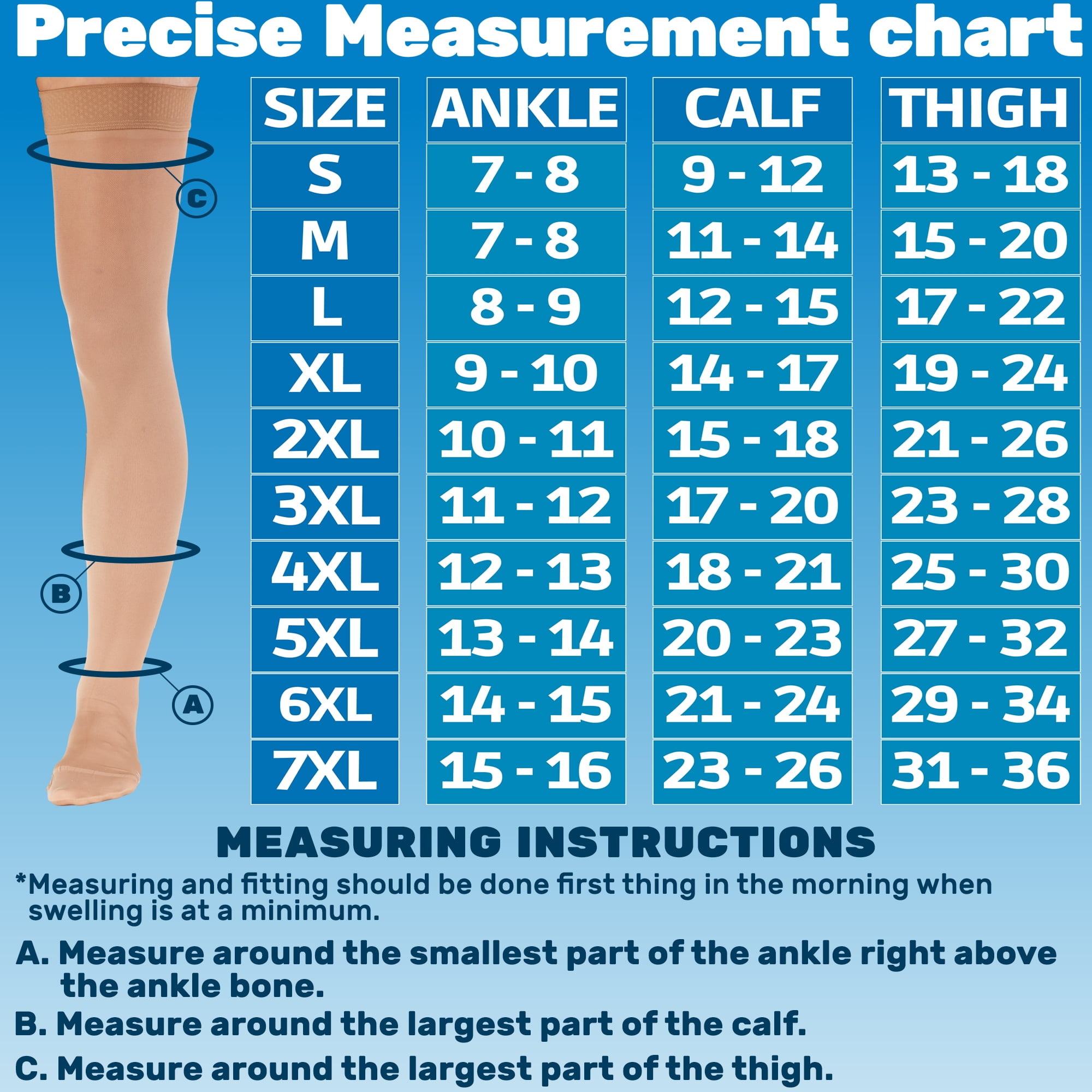 Extra Wide Compression Stockings for Women and Men 20-30 mmHg - Beige, 5XL