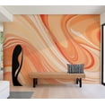 thumbnail image 4 of Wall Mural - Peach Abstraction - Abstraction with Smoothly Transitioning Colors in Orange Tones, 4 of 5