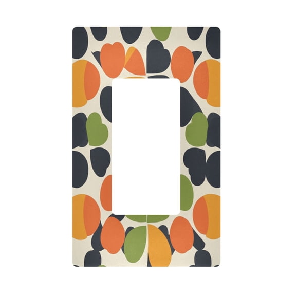 Yayeee Rocker Switch Wall Plate 1-Gang 4.6"x2.9" Home Decorative Outlet Cover, Black Clover Pattern