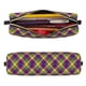 thumbnail image 2 of Disketp Mardi Gras Plaid Estuche de Lápices de Cuero con Cierre, Estuche Compacto para Papelería, Bolígrafos y Accesorios Pequeños, 2 of 7