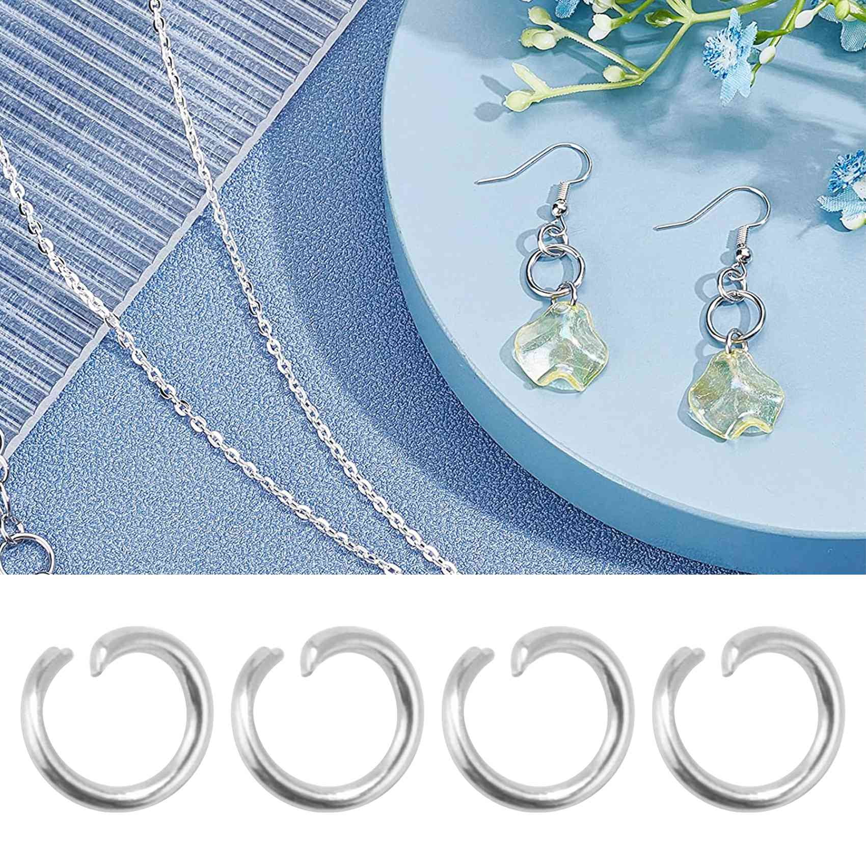 Anneaux Ouverts 4 Mm Argenté 925 - 50 Pcs - Perles Corner