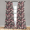 thumbnail image 5 of Ambesonne Japanese Curtains, Night Garden Sakura, Pair of 28"x63", Multicolor, 5 of 5