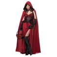 thumbnail image 1 of Sexy Dark Red Riding Hood Costume Adult Small 6-8, 1 of 2