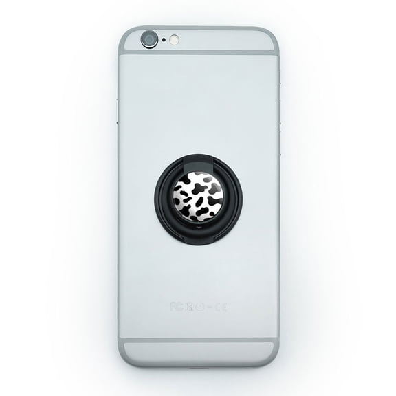 Cow Print Black White Mobile Phone Ring Holder Stand