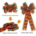 thumbnail image 3 of Dalrosia 2PCS Fall Bows for Wreaths Decorations for Home, Halloween Tree Topper Bow, Thanksgiving Bow with Orange Buffalo Plaid Burlap Front Door Outdoor, 3 of 5