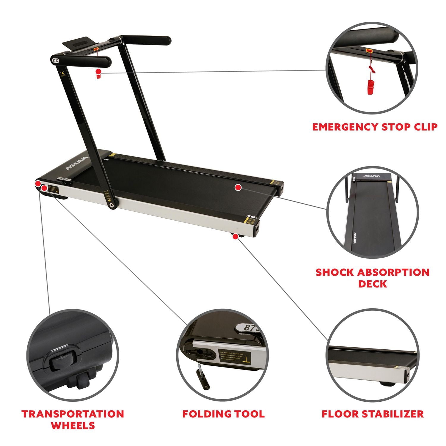 ASUNA Space Saving Motorized Treadmill