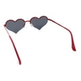 thumbnail image 7 of Womens Hippie Bubbly Heart Shape Half Rim Metal Lolita Sunglasses Red - Black, 7 of 7