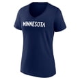 thumbnail image 2 of Women's Navy Minnesota Timberwolves Wordmark V-Neck T-Shirt, 2 of 3