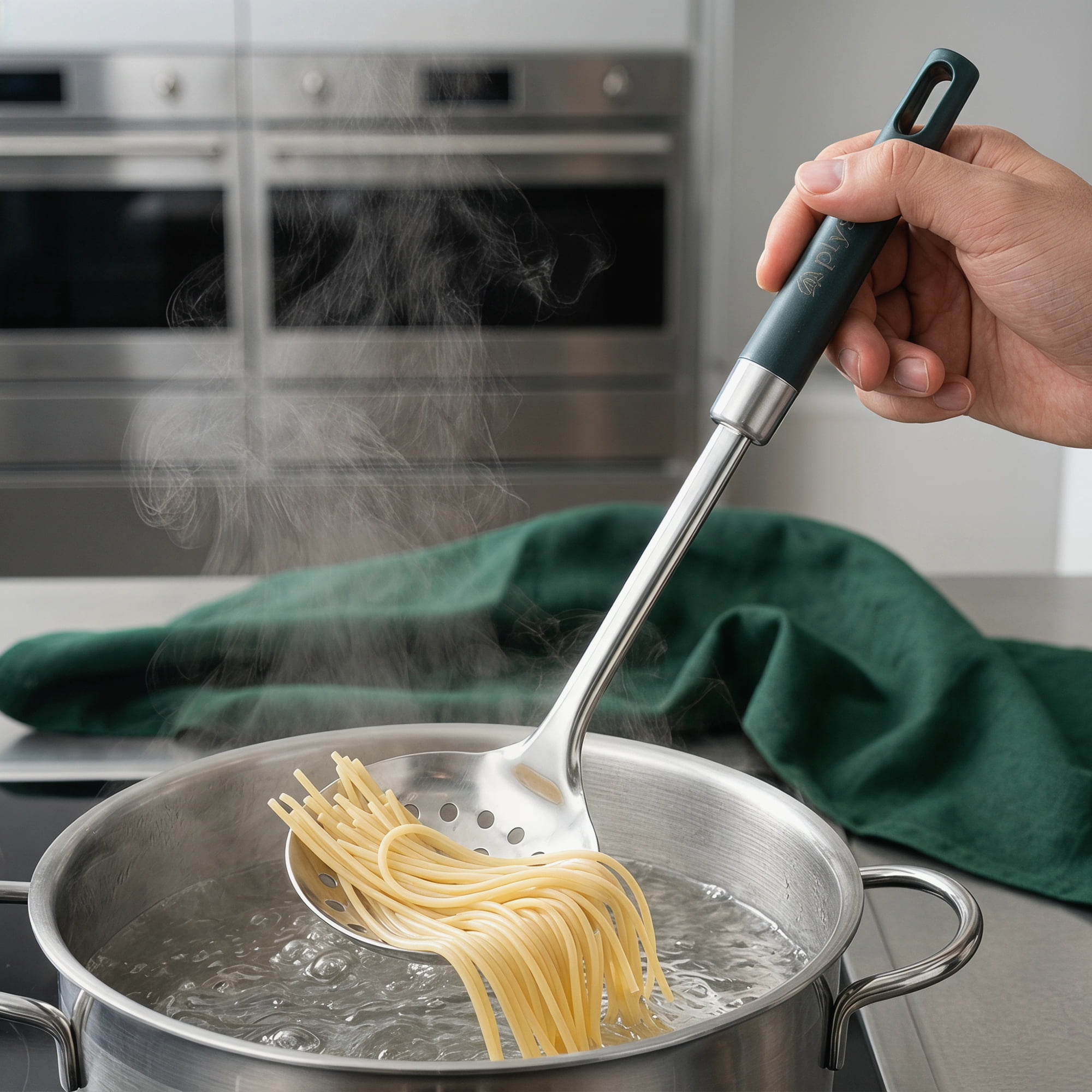 Unique Bargains Color-Blocking Cooking Utensil Set for Home and Gift Green-Silver 4pcs