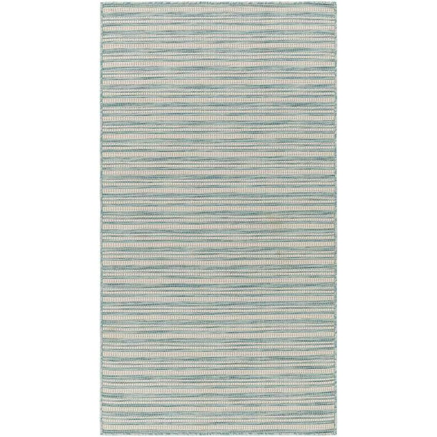 Mark&Day Outdoor Area Rugs, 7x7 Acheri Modern Indoor/Outdoor Teal Square Area Rug (7'7" Square