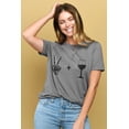 thumbnail image 2 of Peace and Wine Women's Fashion Relaxed T-Shirt Tee Heather Grey Small, 2 of 3