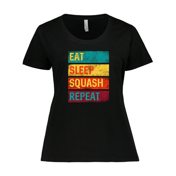 Inktastic Squash Player Eat Sleep Squash Repeat Women's Plus Size T-Shirt