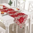 thumbnail image 7 of Luoshdecor Christmas Embroidered Table Runner,Cutwork Red Gold Poinsettia Flowers Table Runners, for Valentine's Day Christmas Wedding Holiday Dining Table Decor 14.9x69 in, 7 of 7