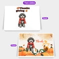 thumbnail image 2 of Happy Thanksgiving Portuguese Water Dog with Turkey Pumpkins Autumn Vibes 7x5in Folded Greeting Card PWD Portie Fishing Dog Lover Single Note Card with Envelope - 12018, 2 of 5