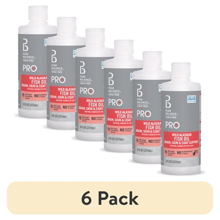(6 pack) Pure Balance Pro+ Wild Alaskan Fish Oil Supplement for Cats, 8 fl oz