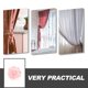 thumbnail image 3 of YSNOOWE Curtain Tieback De Flor Peonía Rosa Con Instalación Fácil Para De, 3 of 6