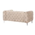 thumbnail image 6 of RN Furnishings Loveseat & chairs Velvet Fabric Living room furniture Set -Beige, 6 of 7
